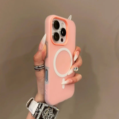 Candy Color 2 IN 1 For Magsafe Phone Case For iPhone 17 16 15 14 13 12 11 Pro Max Magnet Wireless Charger Matte Soft Cover Fund