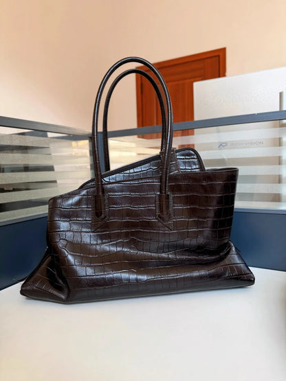 Genuine Leather Large Tote Bag – Women's Luxury Shoulder Handbag
