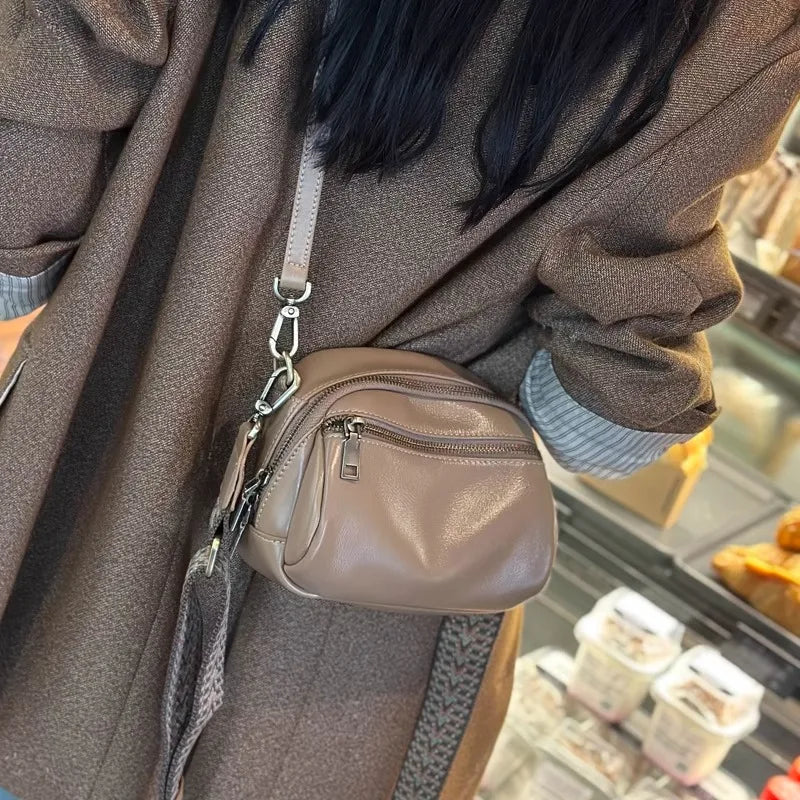 Women Cowhide Small Handbag Popular and Versatile Genuine Leather