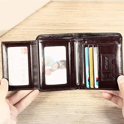 Men S Wallets 100 Cow Genuine Leather Short Wallet Male Cash Purses Clutch Boy 3 Fold Casual