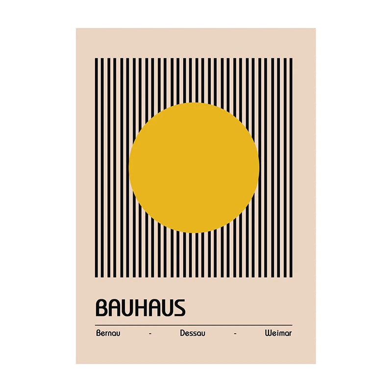 Bauhaus Geometric Abstract Art Poster – Minimalist Wall Print
