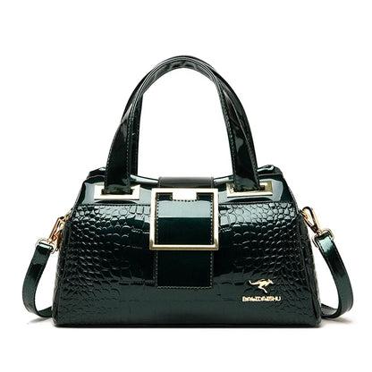 Luxury Patent Leather Tote Bag with Gold Hardware