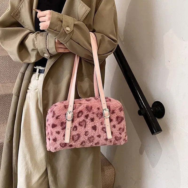 Leopard Print Pink Handbag