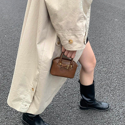 Big PU Leather Short Handle Shoulder Bag