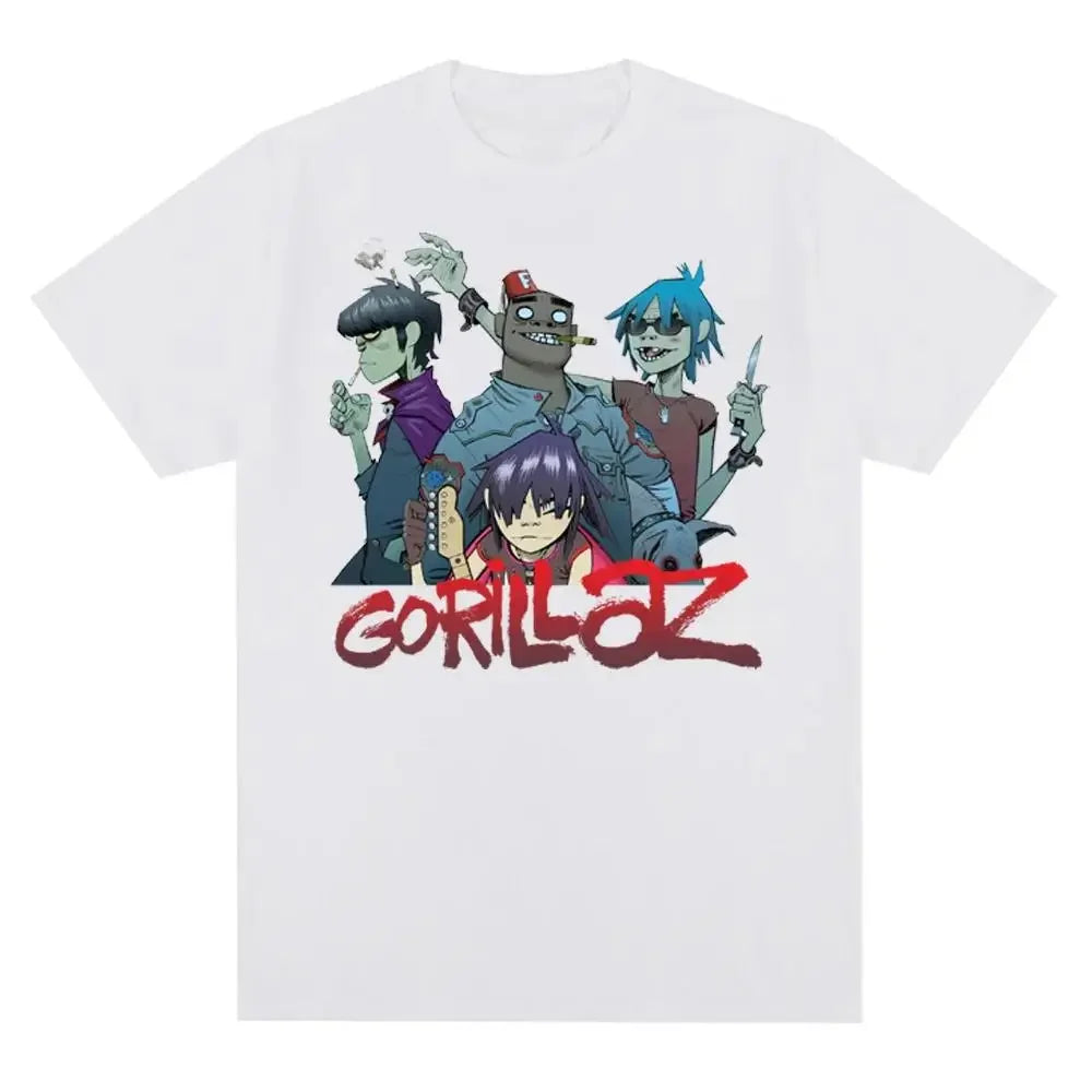 Gorillaz Graphic T-Shirt – 90s Punk Rock Band Tee Unisex