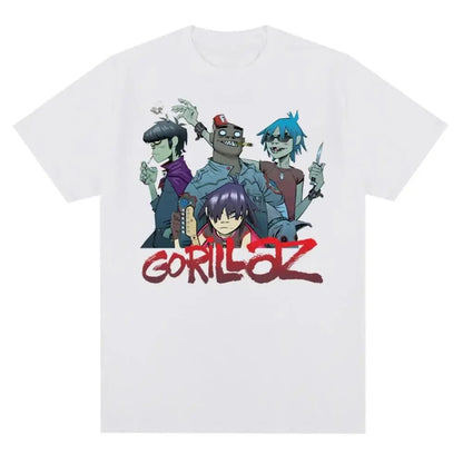 Gorillaz Graphic T-Shirt – 90s Punk Rock Band Tee Unisex