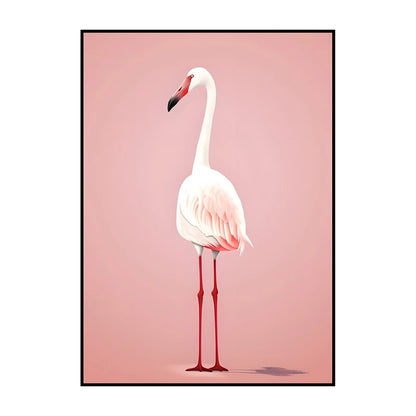 Flamingo on Roller Skates Wall Art Poster – Minimalist Print