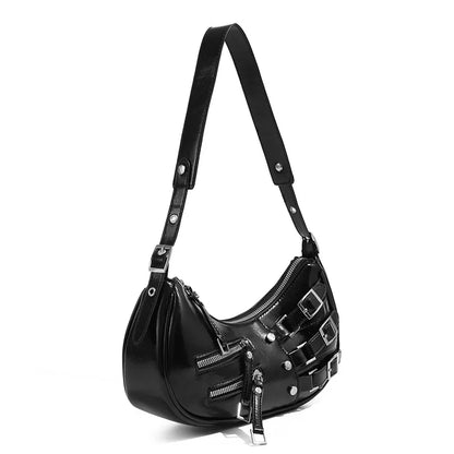 Vintage PU Leather Shoulder Bags For Women Y2K Trendy