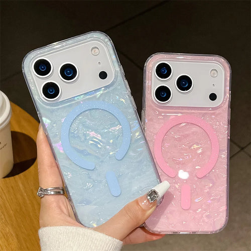 Pearl Shell MagSafe iPhone Case – Glitter Magnetic Cover
