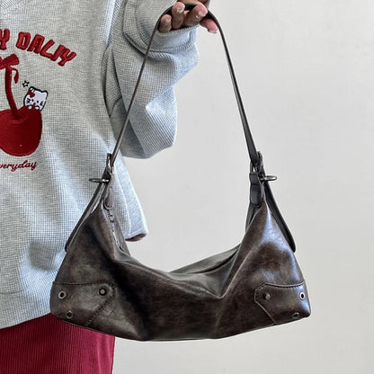 Pu Leather Retro Women's Underarm Bag Cool Y2k Girls