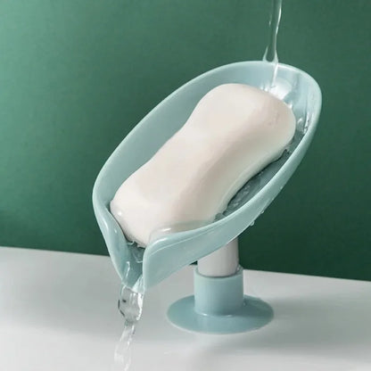 Leaf Soap Holder Suction Cup Drain Tray