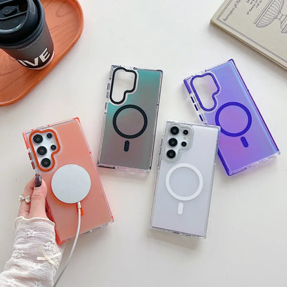 Samsung Magnetic Case – Metal Lens Frame & Wireless Charging