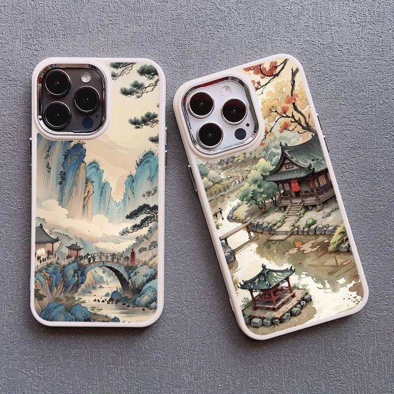 Mountain Peak Lake Vintage Silicone Phone Case