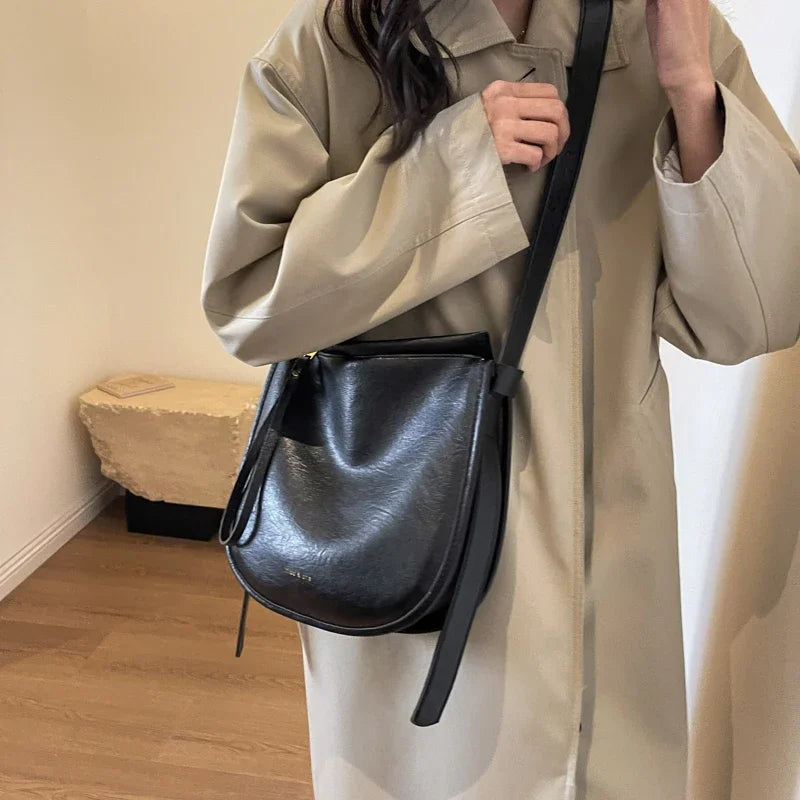 Retro PU Leather Crossbody Shoulder Bag for Women
