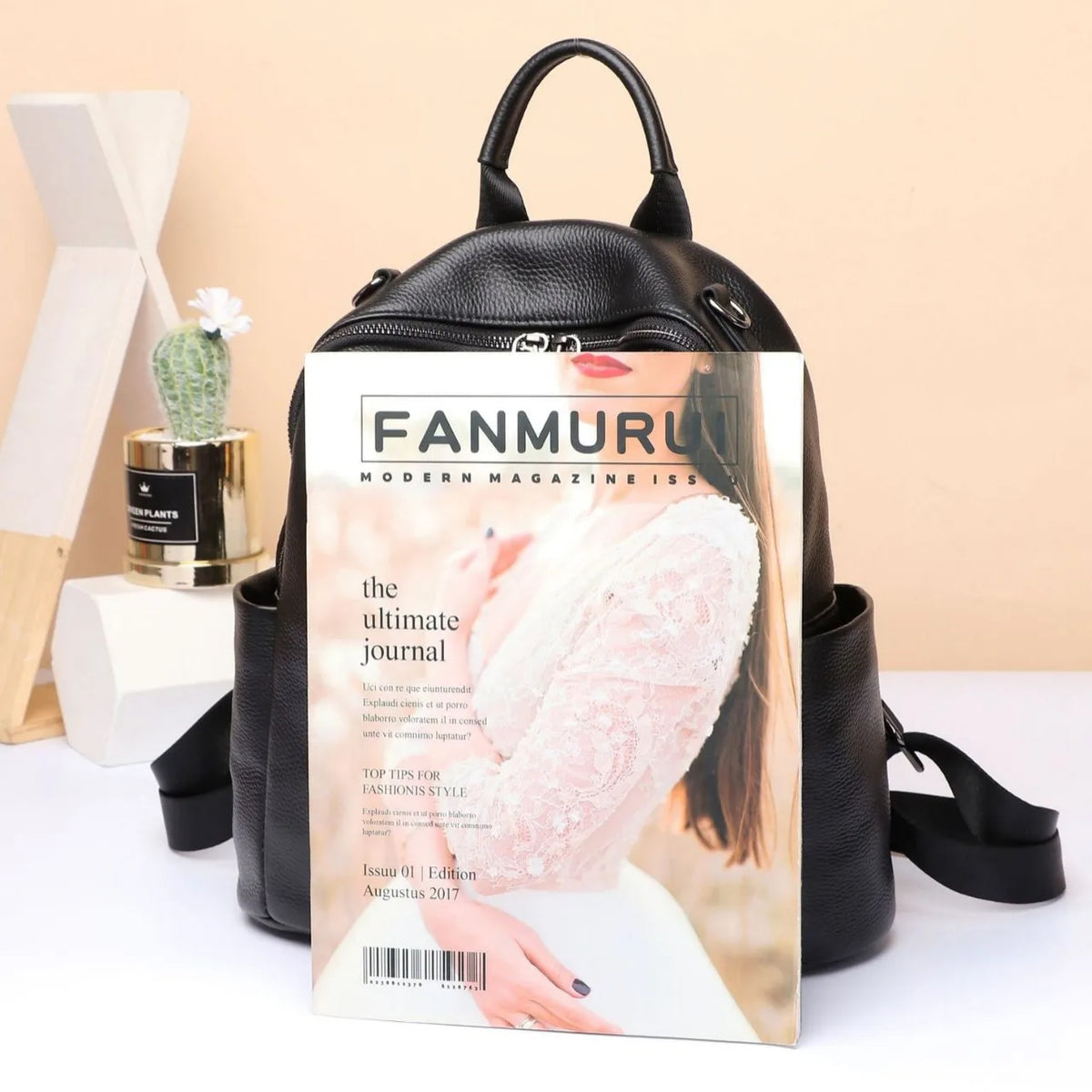 Genuine Leather Women's Backpack – Casual Everyday Bag