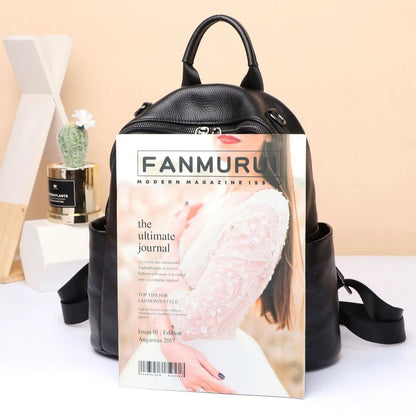 Genuine Leather Women's Backpack – Casual Everyday Bag