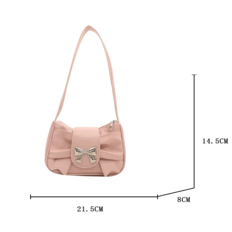 PU Leather Trendy Bow Handbag