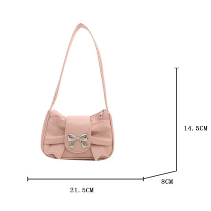PU Leather Trendy Bow Handbag