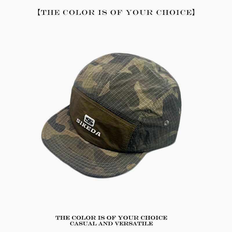 Camo Quick-Dry Baseball Cap – Unisex Color Block Peaked Hat