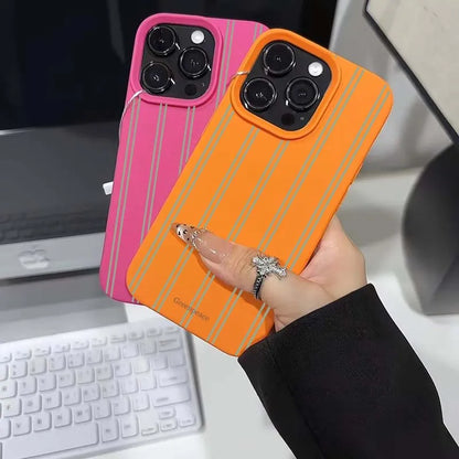 Striped Lichee Pattern iPhone Case – iPhone 11 to 17 Series