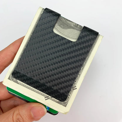 Carbon Fiber RFID Money Clip Wallet – Slim Card Holder for Men