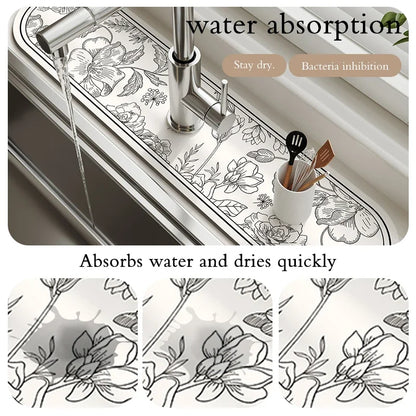 Diatomaceous Earth Sink Drain Mat – Absorbent Kitchen Faucet Mat