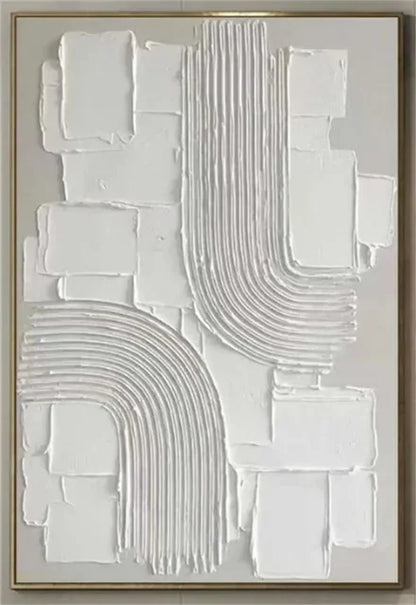 White Abstract Textured Canvas Poster – Minimalist Wabi-Sabi Wall Art