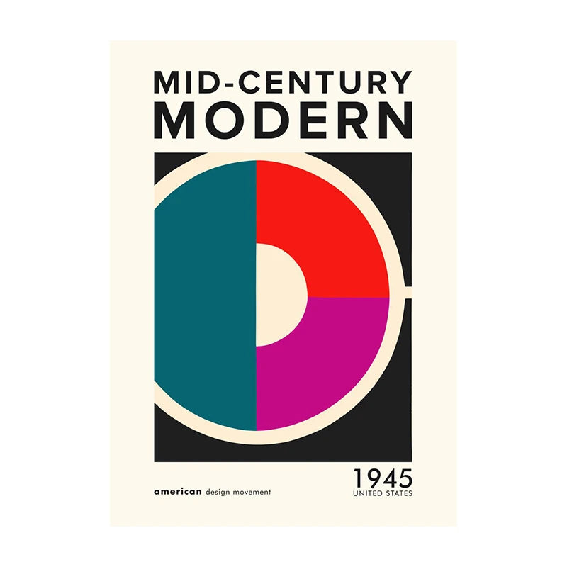 Mid-Century Modern Wall Art Poster – Retro Abstract Geometric Print