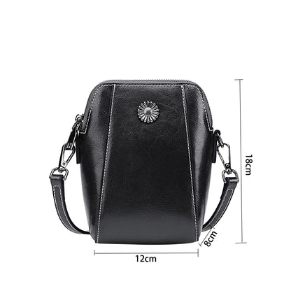 Genuine Leather Crossbody Phone Bag – Oil Wax Cowhide
