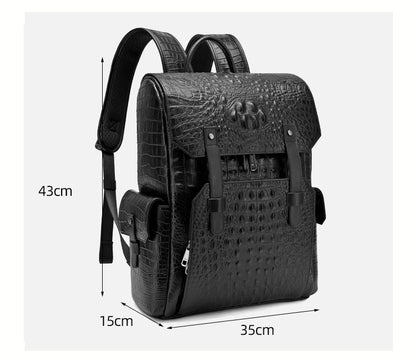 Genuine Leather Alligator Backpack for Men – 16 Inch Business Bag
