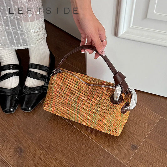 Straw Shoulder Bag for Women – Vintage Woven Crossbody Handbag