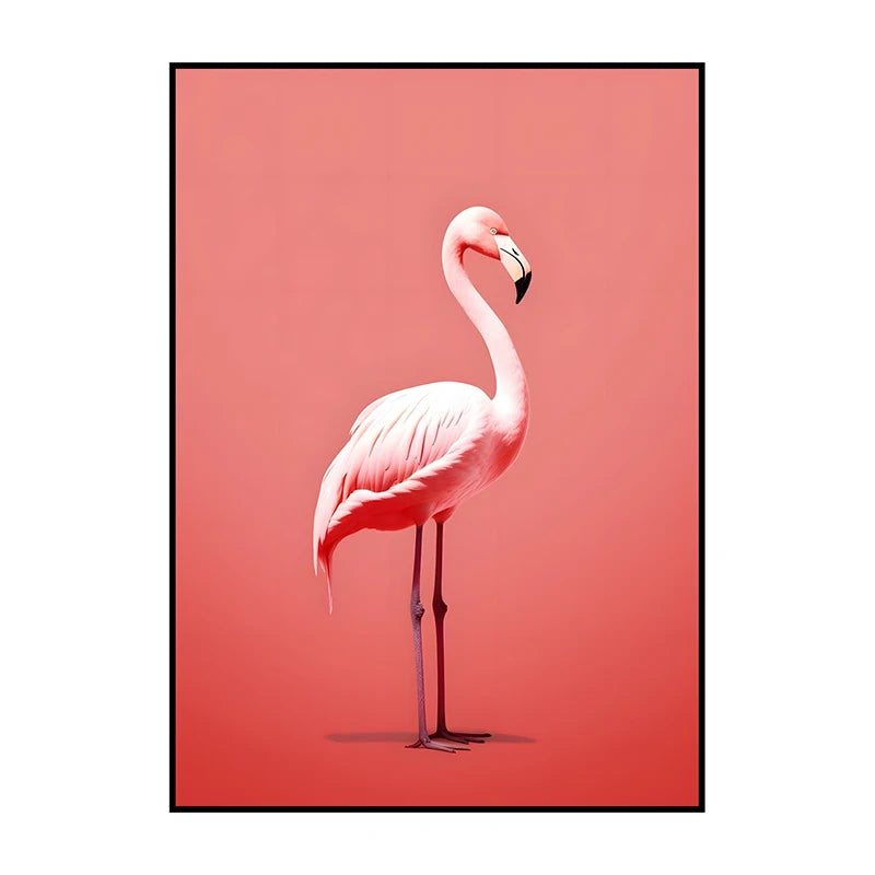 Flamingo on Roller Skates Wall Art Poster – Minimalist Print
