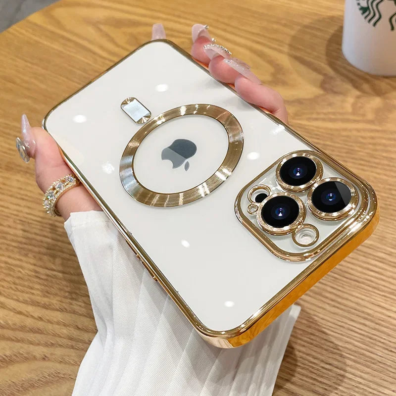 Electroplated MagSafe iPhone Case with Camera Lens Protector