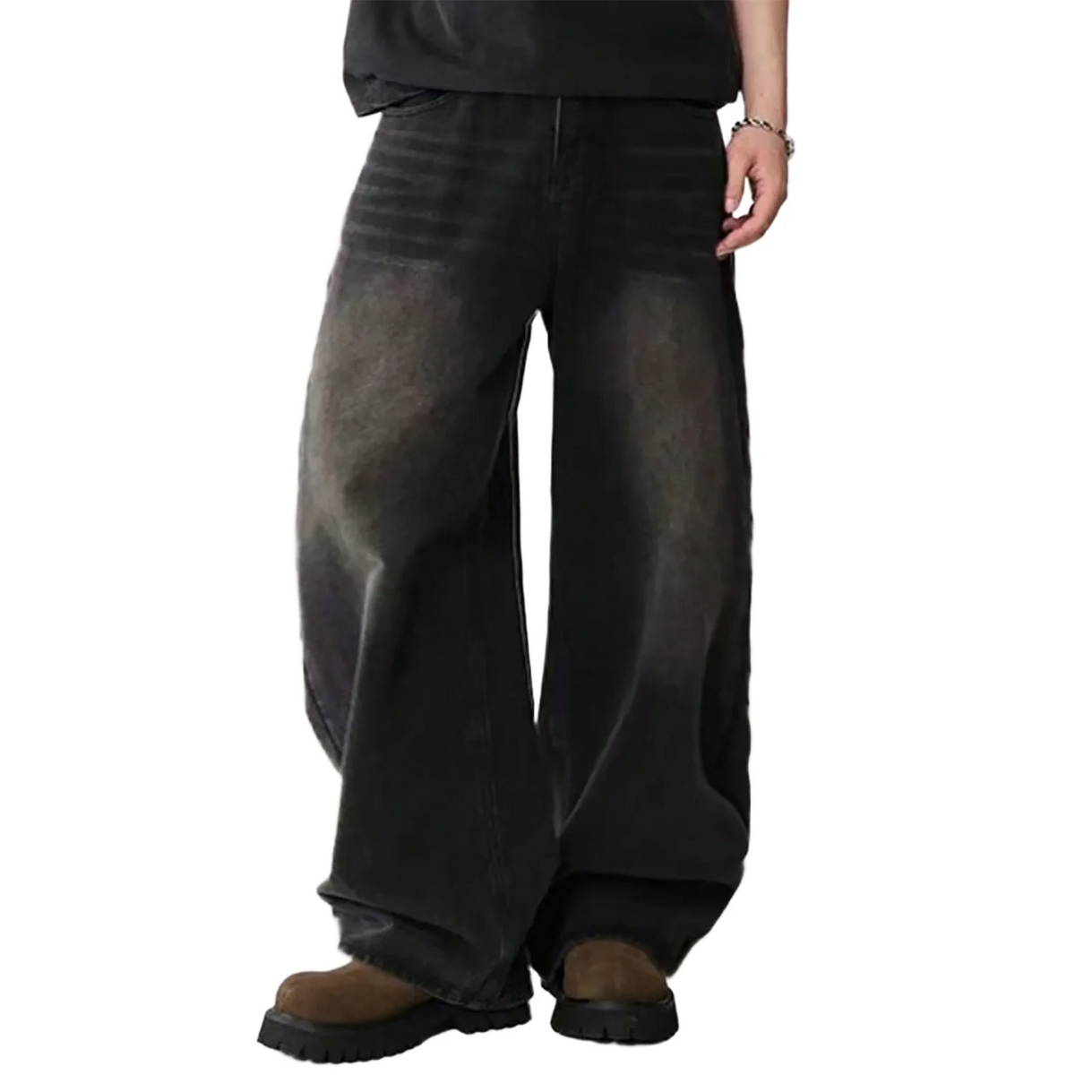 Baggy Wide Leg Men's Jeans – Street Style Loose Fit Denim Pants