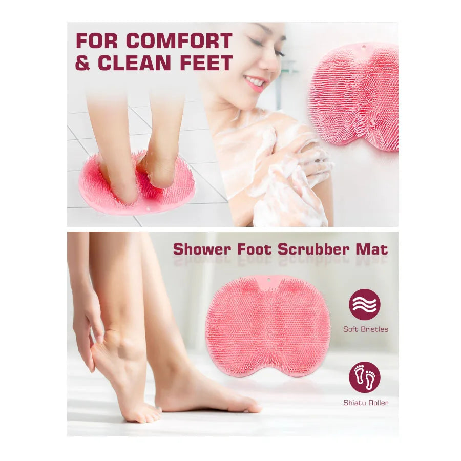 Shower Foot Scrubber Mat With Suction Cups