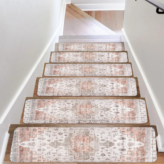Vikama Vintage Bohemian Stair Carpet Non-Slip Absorbent Indoor Safety Rug Suitable Outdoor