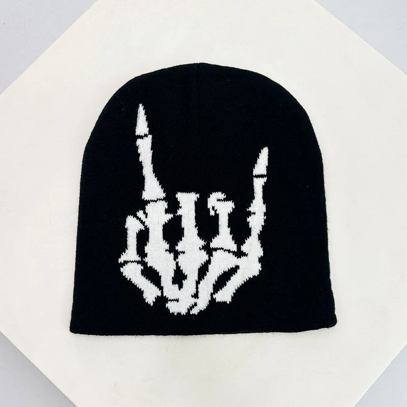 Hip Hop Letter Print Knitted Beanie Hat – Streetwear