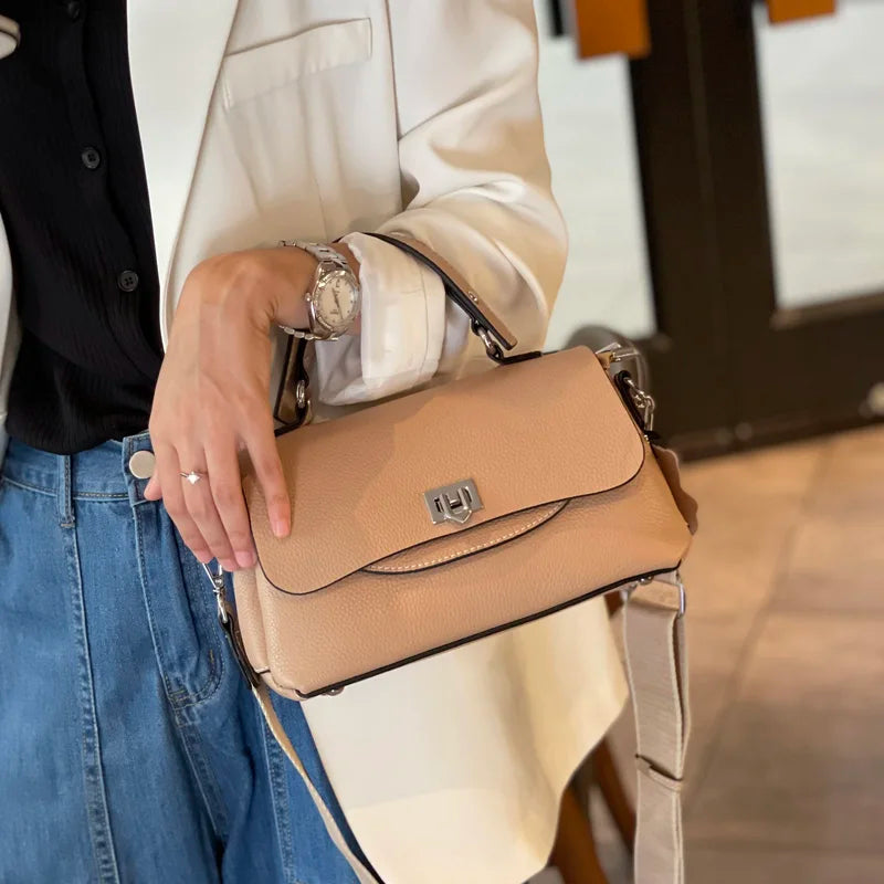 Women's Genuine Leather Crossbody Bag with Top Handle