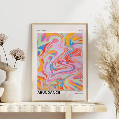 Aura Gradient Canvas Poster – Retro 70s Psychedelic Wall Art