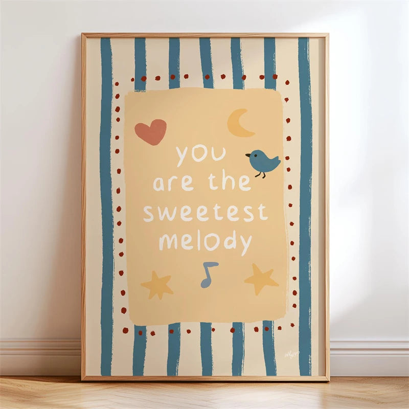 Boho Kids Wall Art Poster – Unicorn Motivational Print for Nursery & Girls Room