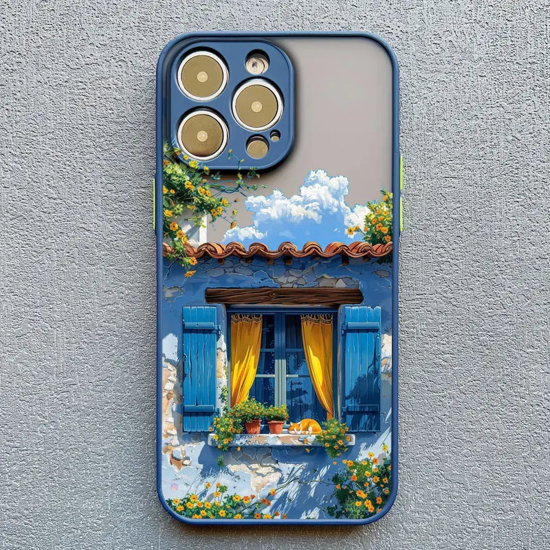 Mediterranean Villa Landscape iPhone Case – Scenic Art Phone Cover