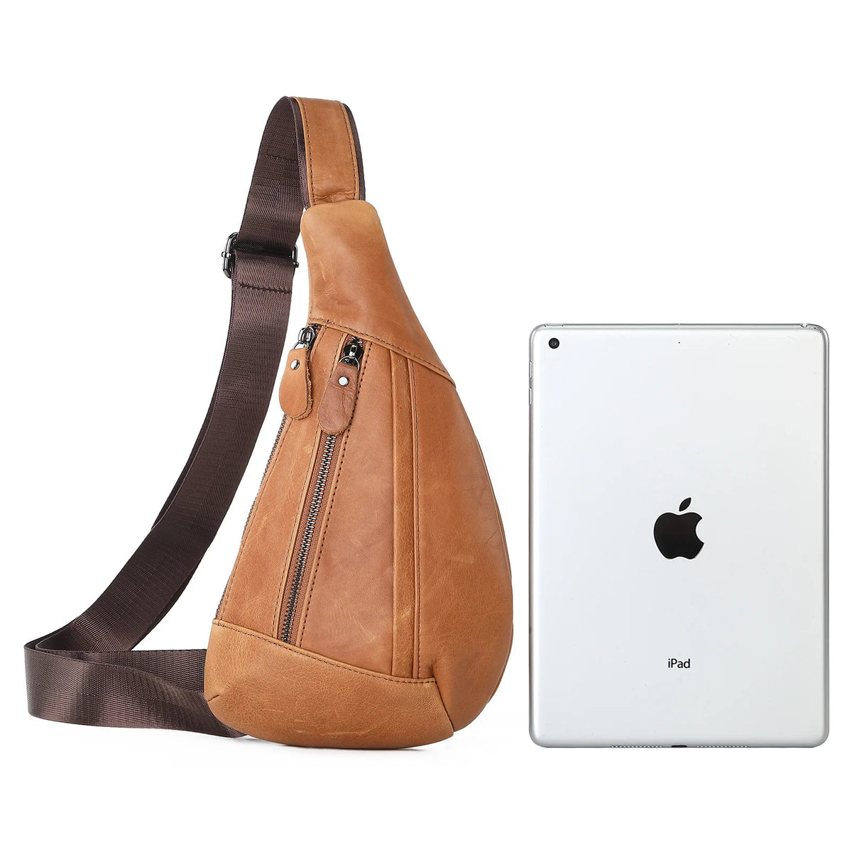 Men's Genuine Leather Chest Sling Bag – Casual Crossbody Pack