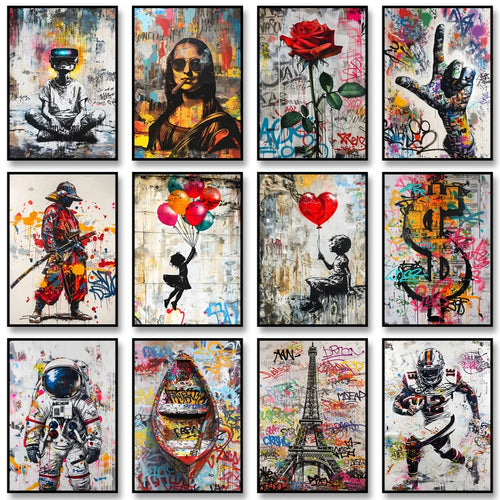Graffiti Lion Art Poster – Colorful Abstract Canvas Wall Print