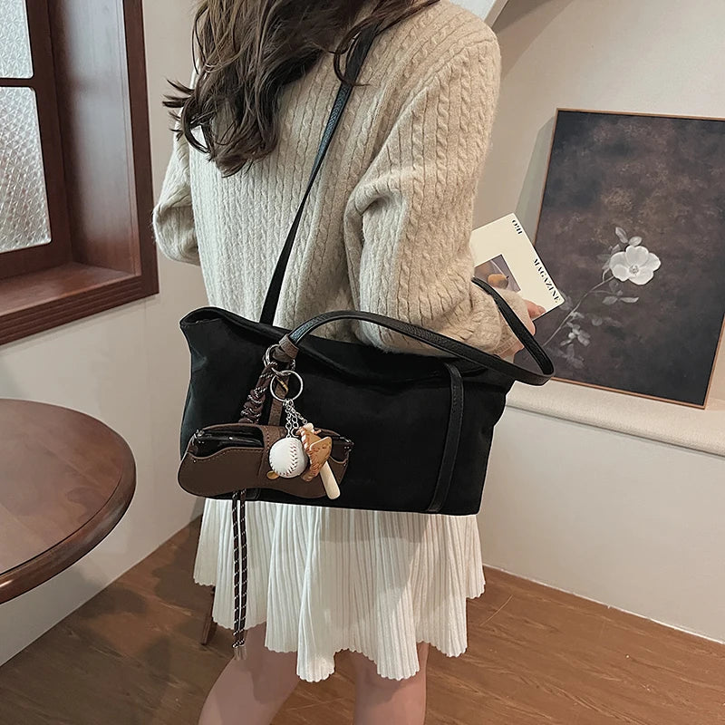 Women Small Faux Suede Shoulder Bag