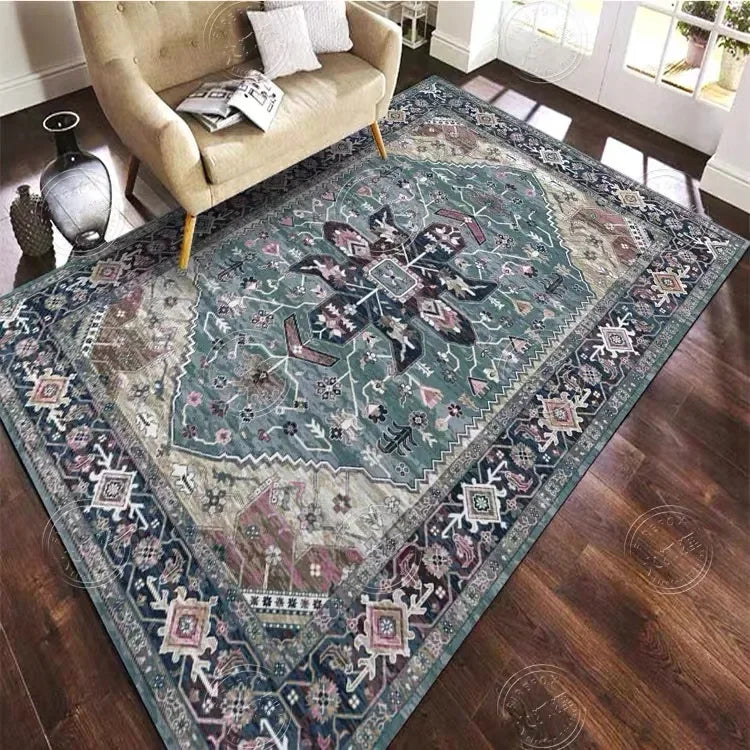 Bohemian Vintage Area Rug – Persian Floral Pattern for Living Room & Bedroom