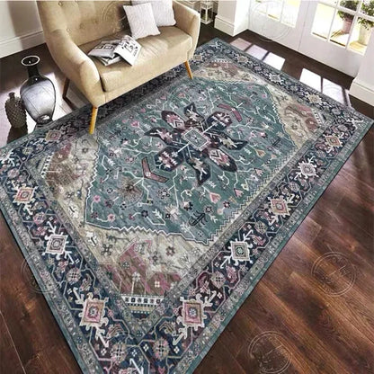 Bohemian Vintage Area Rug – Persian Floral Pattern for Living Room & Bedroom