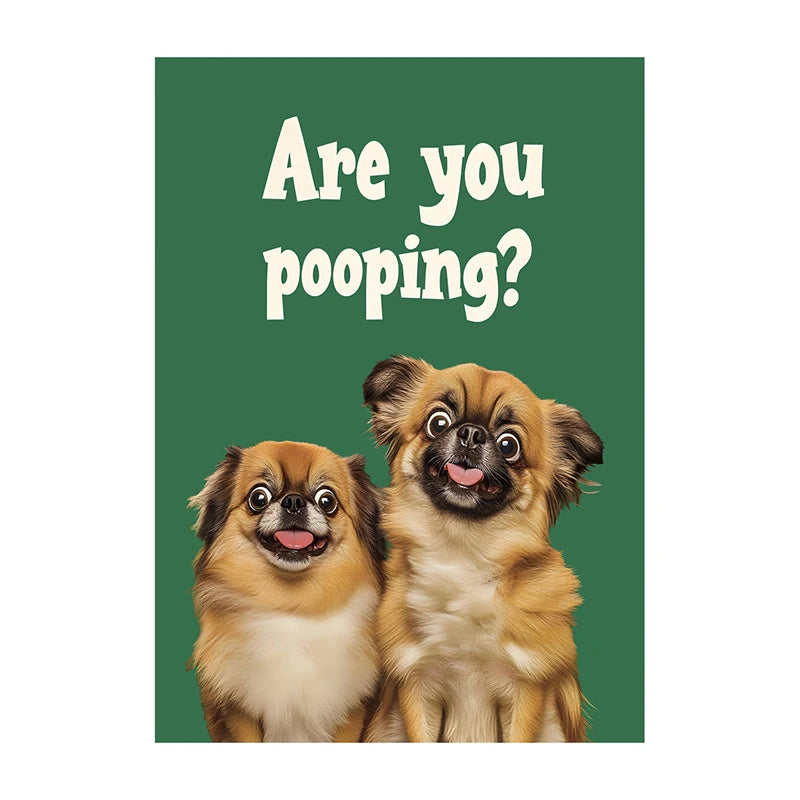 Funny Cow Poster – Are You Pooping? Farm Animal Bathroom Art