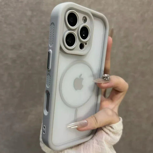 Luxury Matte Magsafe Transparent Case Iphone 17 16 15 14 13 12 Pro Max Funda Plus Air Magnetic