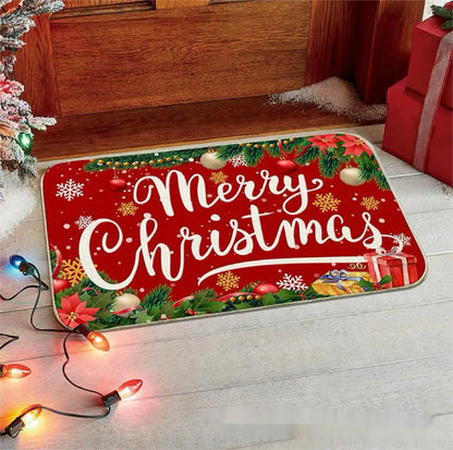 Merry Christmas Floor Mat – Indoor Outdoor Holiday Welcome Rug