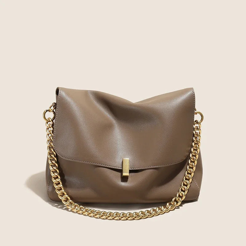 Trendy Genuine Cow Leather Shoulder Chain Bag